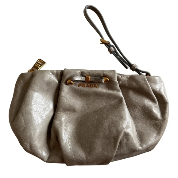Authentic Prada Leather Wristlet Clutch - Picture 1 of 9
